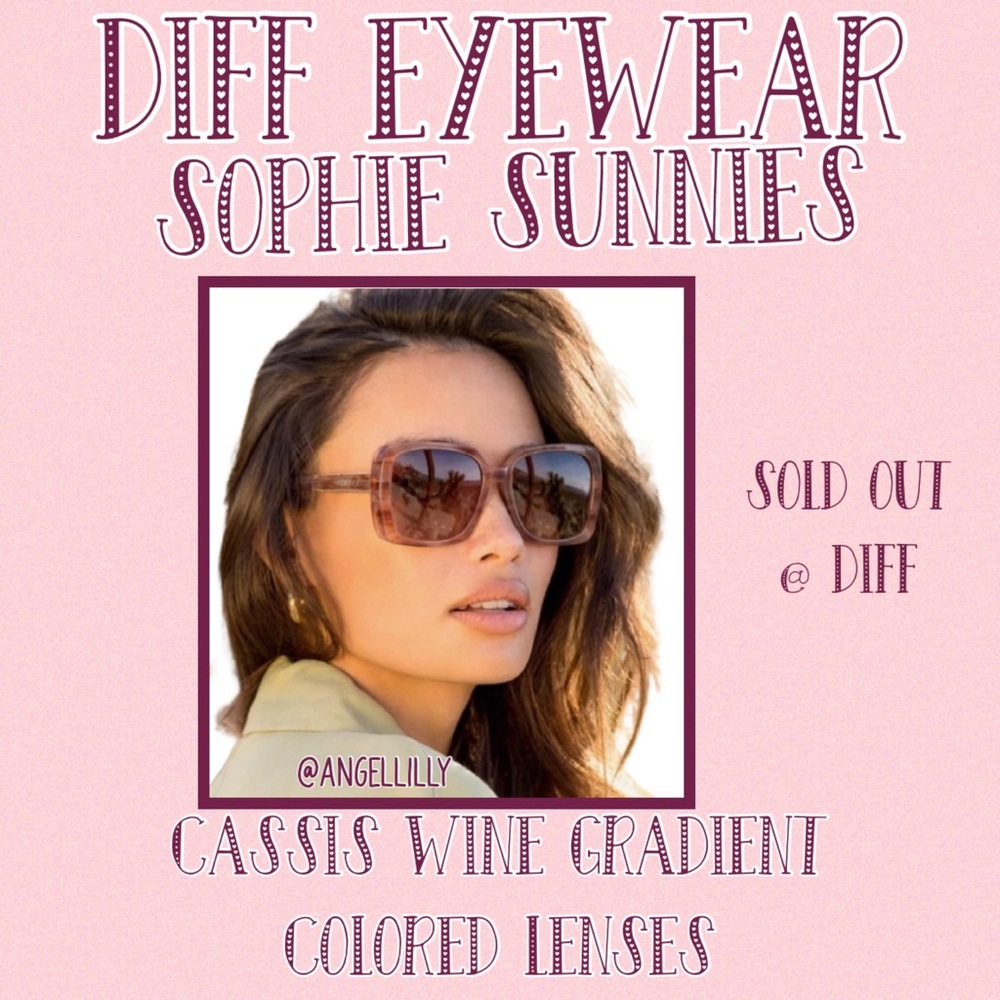 DIFF Eyewear Sophie Sunglasses w/ Cassis Wine Gradient Lenses